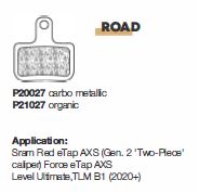 BRAKING PAD SRAM RED ETAP AXS/FORCE ETAP AXS